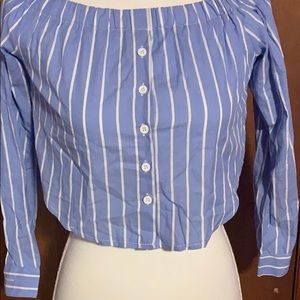 Short Long Sleeve Button Down Top